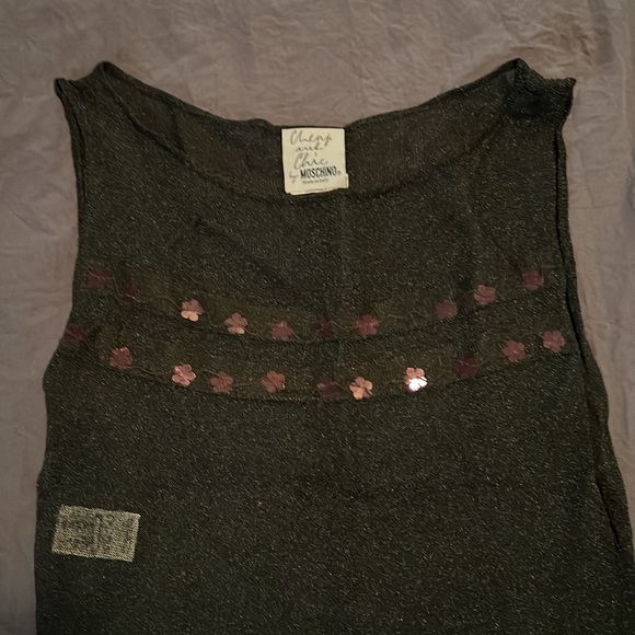 Moschino sheer dress with sequence flowers sewn in detail - Picture 2 of 4